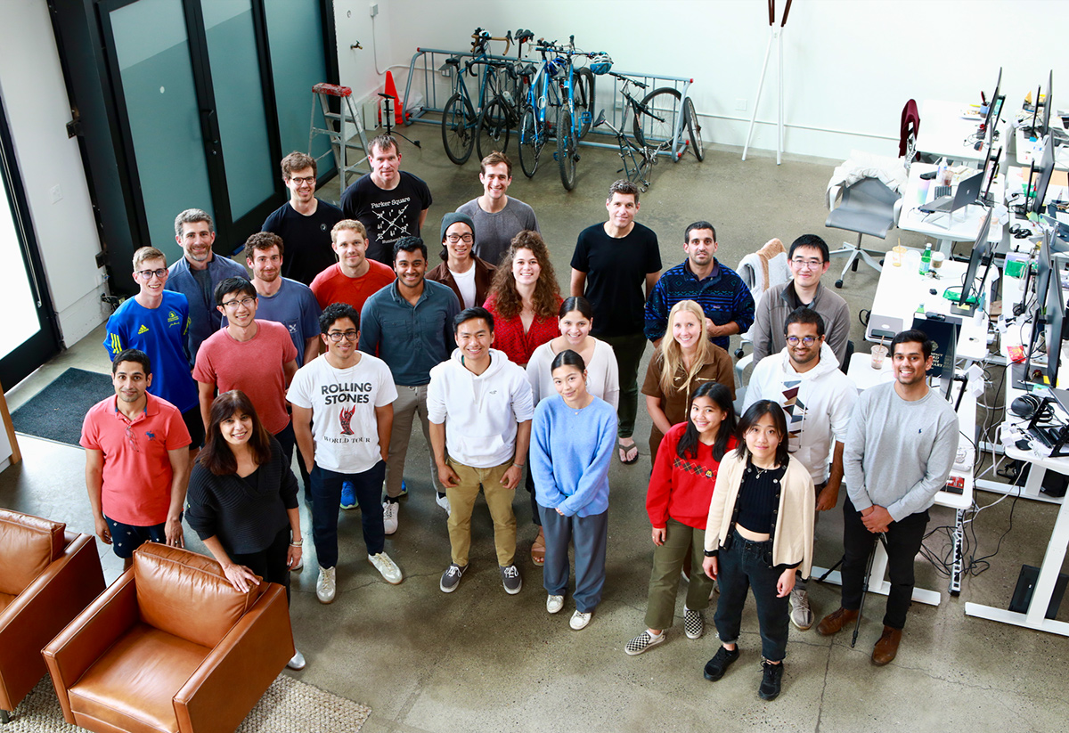 above shot of Robust Intelligence team in the office