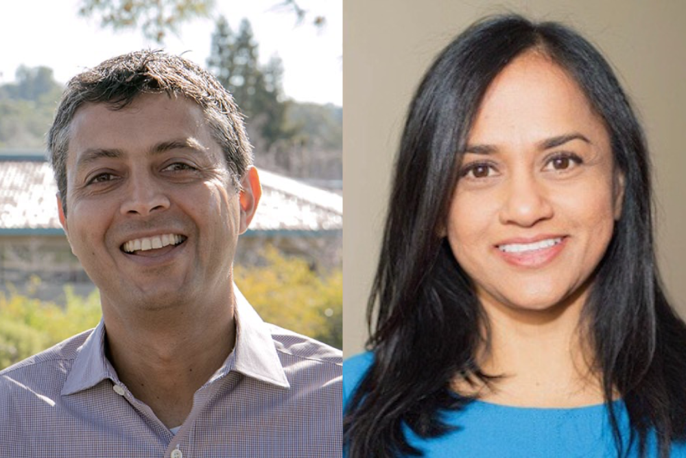 ORO co-founders Sudhir Bhojwani and Lalitha Rajagopalan pose for photos.